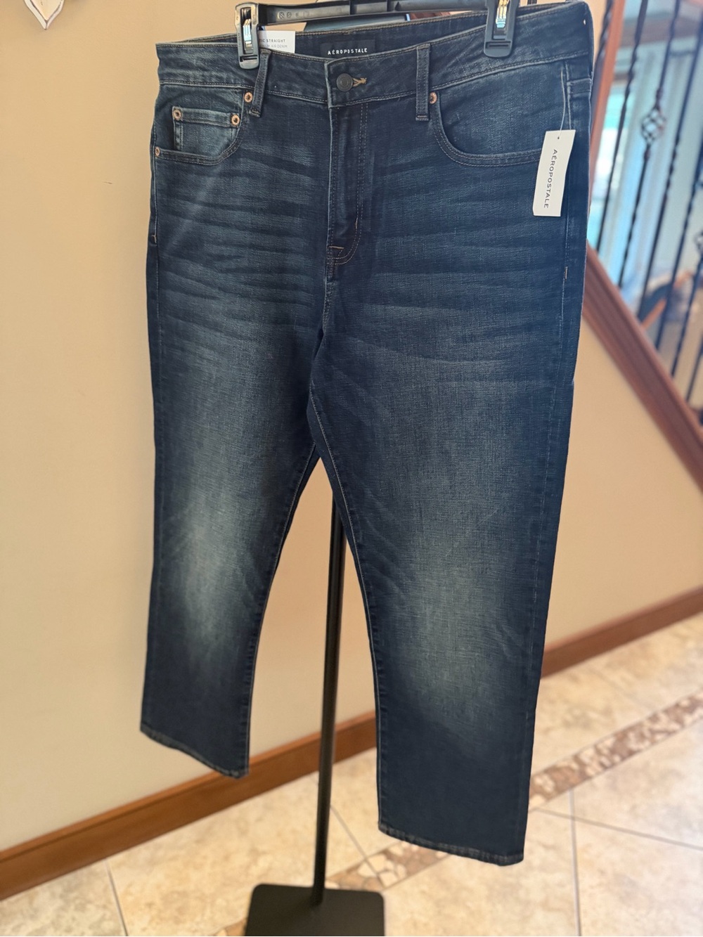 Aeropostale Men’s Athletic Straight Jeans 36x30 Dark Wash NWT
